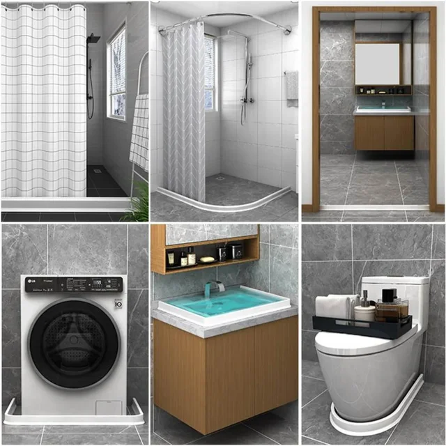 Bathroom Silicone Bendable Water Retaining Strip Shower Water Barrier Highl for Kitchen Separation Shower Accessories 2