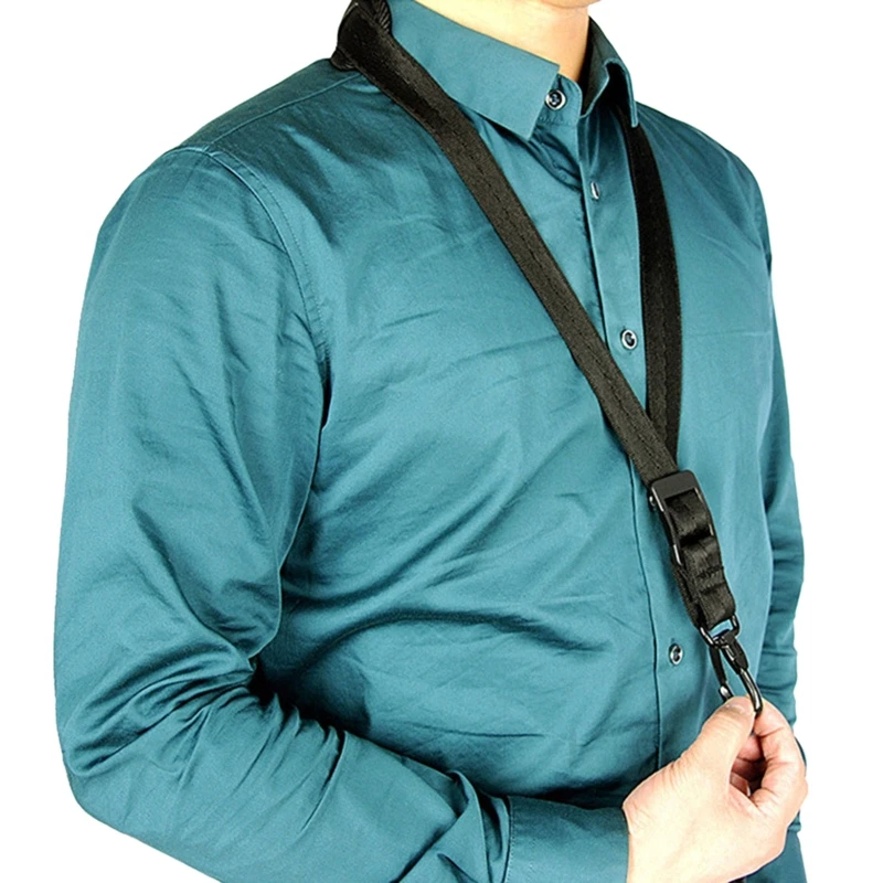 Description Picture 4 of itemLeather Padded Saxophone Adjustable Neck Strap with Snap Hook for Alto Tenor Soprano Baritone Sax Music Accessories G99D