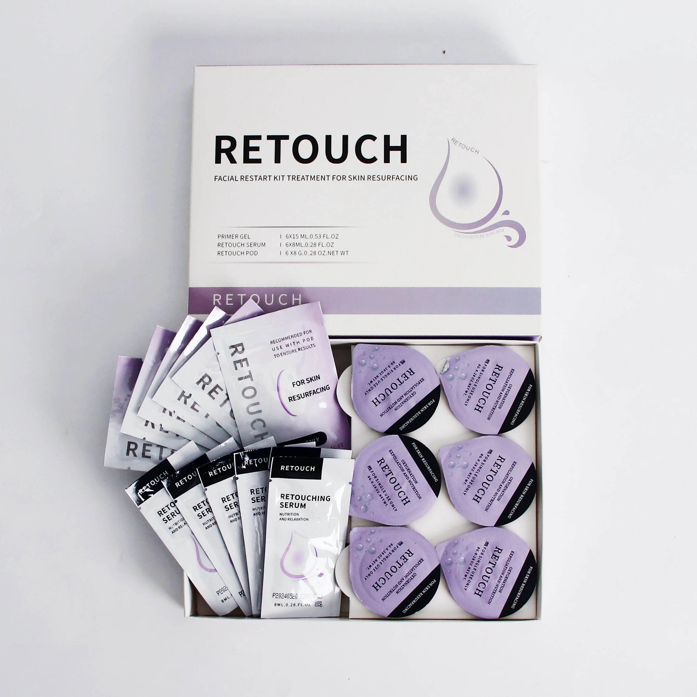 Glam Retouch Pods Serum for Bubble Beauty Machine-Facial SPA Aqua CO2 Oxygen Serum Gels Skin Repair & Enhancement