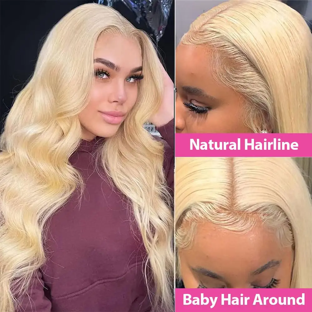 613 Blonde Body Wave Lace Front Wigs Human Hair 13X4 Lace Front Wigs Human Hair 200 Density 613 HD Lace Frontal Wigs Pre Plucked