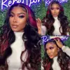 200 Density 1B/27/Red Wig 30 Inch Highlight 5x5 Glueless 99J Burgundy Body Wave Colored Transparent Lace Closure Wigs Human Hair 4