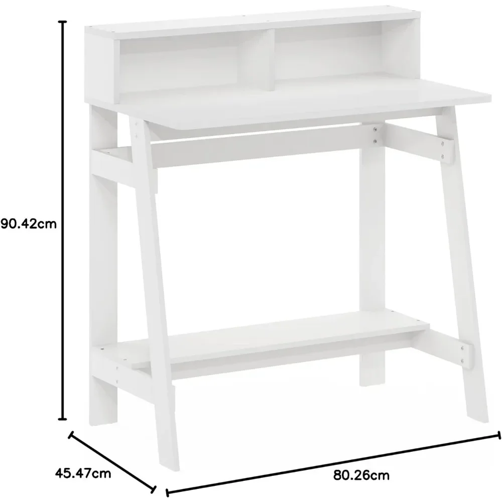 Simplistic A Frame Computer Desk, Regular, White 3