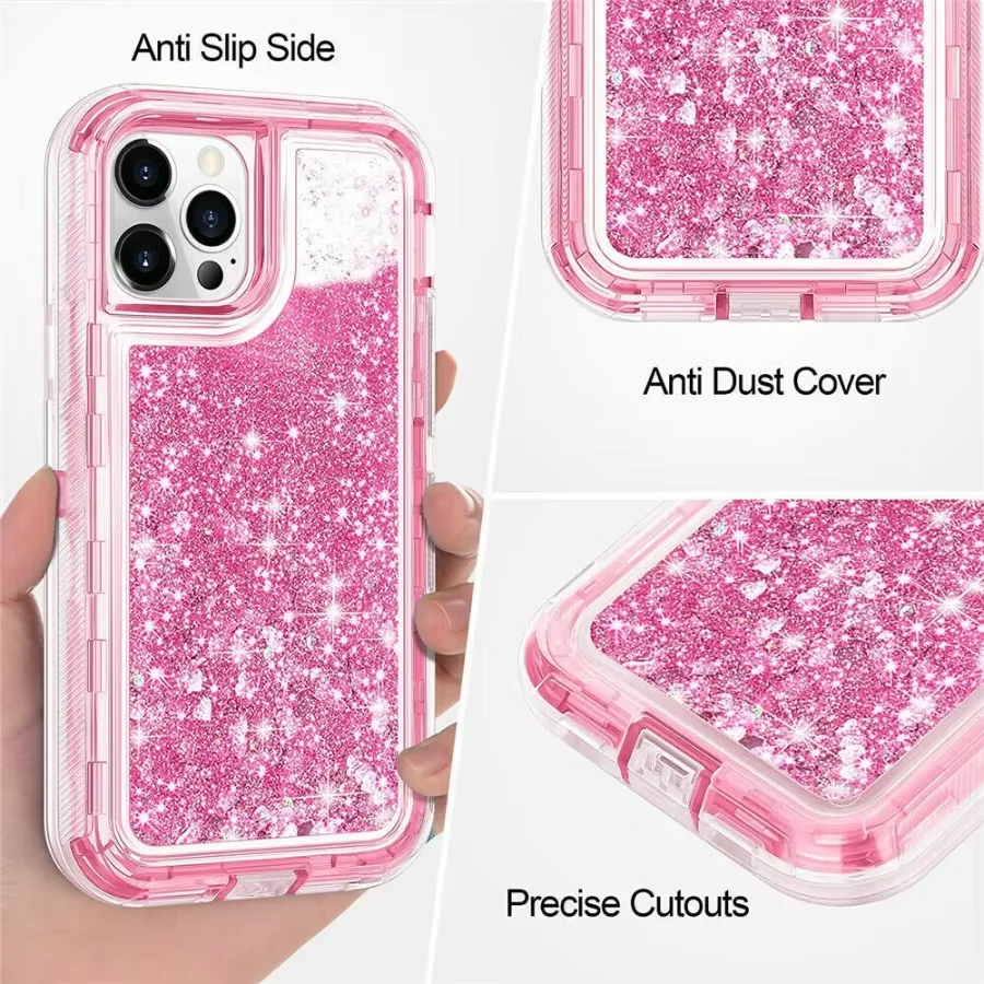 Liquid Glitter Shockproof Phone Case with 3D Sparkly Cover and Anti-Scratch Design