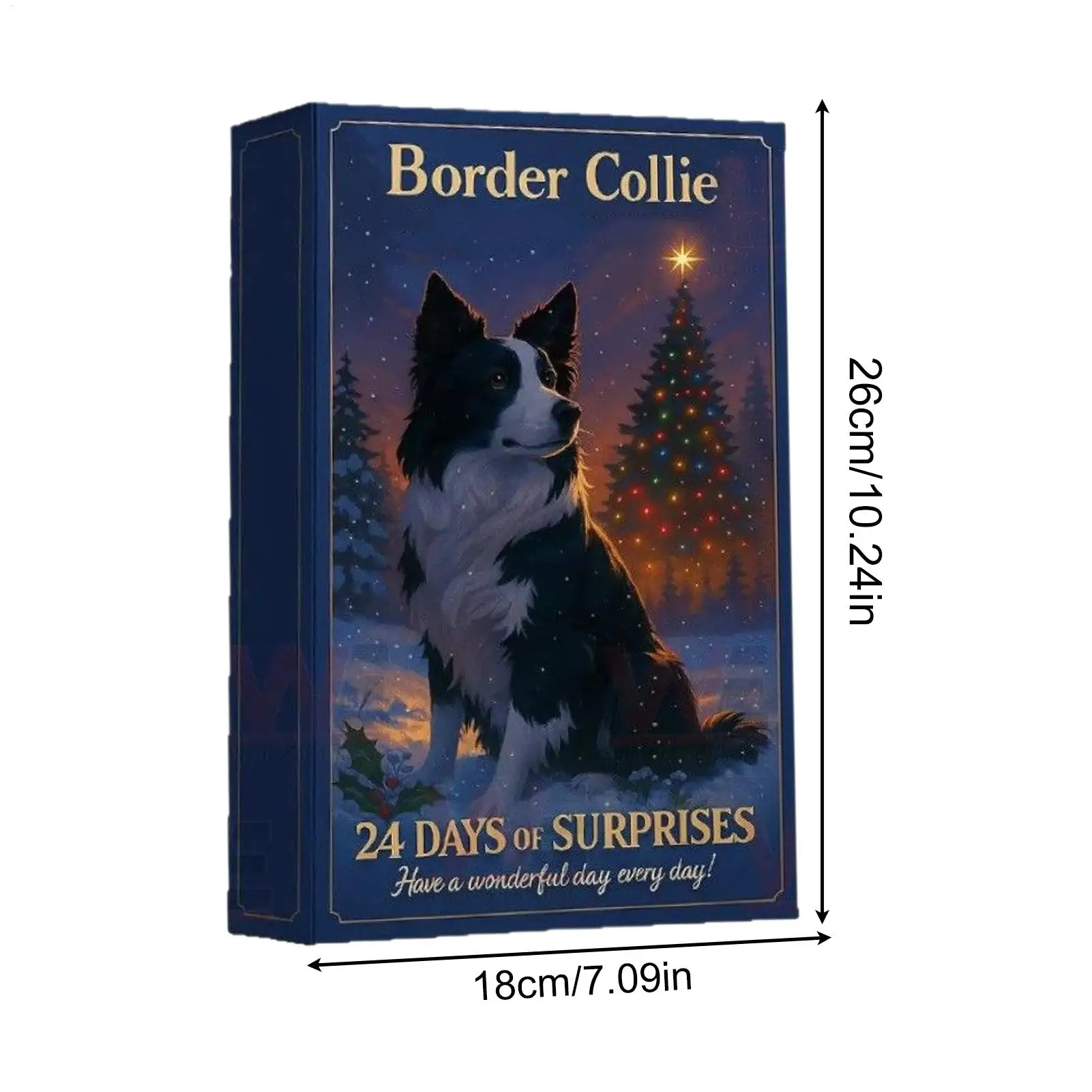 2025 Christmas Advent Calendar 2D Acrylic Shepherd Dog Figurines Decorations 24-Day Animal Calendar Christmas gifts for Kids