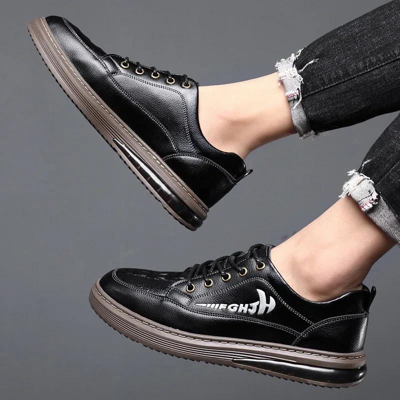 YWEEN New Men Casual Shoes Spring Autumn Split Leather Wear-resistant Shoes Male British Designer Shoes Outdoors Men's Shoes
