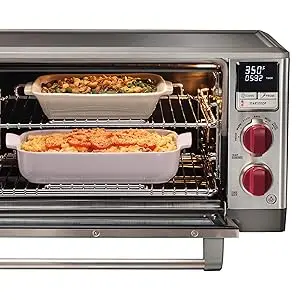 Description Picture 5 of itemGourmet Elite Digital Countertop Convection Toaster Oven with Temperature Probe, Stainless Steel and Red Knobs (WGCO150S)
