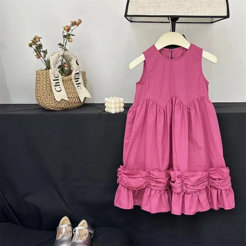 

Girls' Summer Dress 2024 New Children's Fashionable Princess Skirt Summer Medium to Large Children's Dress Girls' Tank Top Skirt