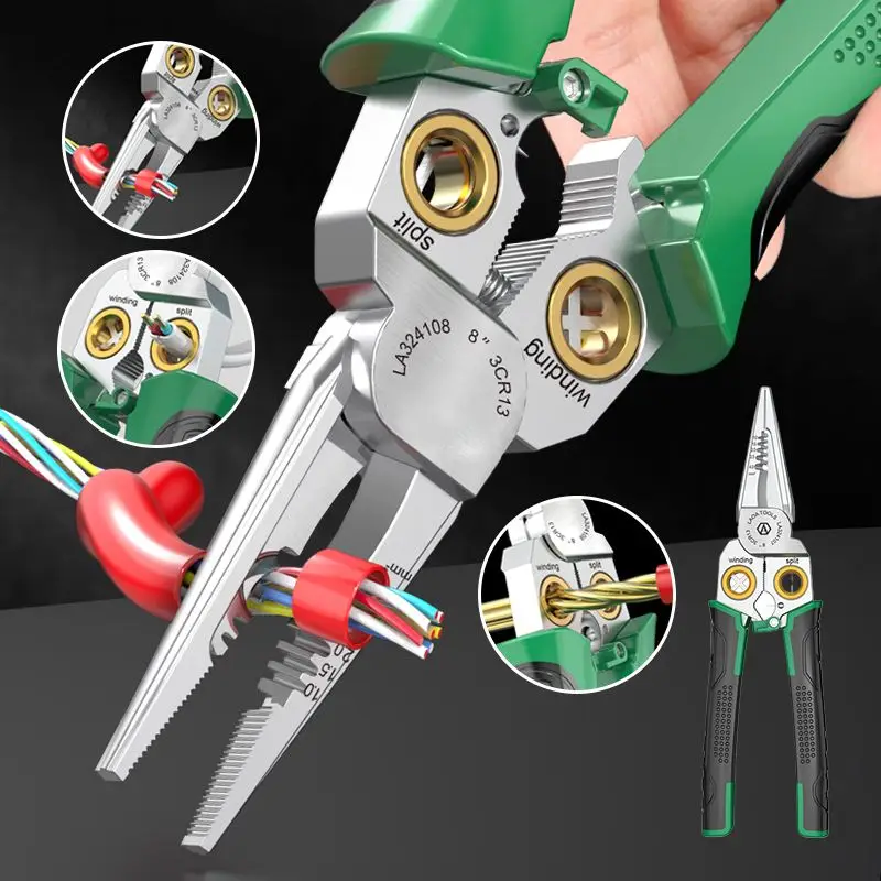 8-in-1 Stainless Steel Electrician Scissors Multifunction Manually Shears Groove Cutting Wire And Thin Steel Plate Hand Tools 2