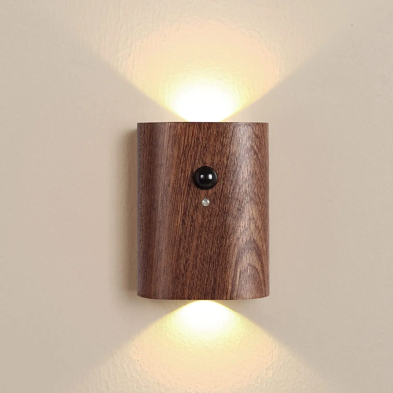 Linkage induction LED Night Lights USB Rechargeable Wooden Motion Sensor Lighting Bedroom Kitchen Cabinet Corridor Wall Lamp