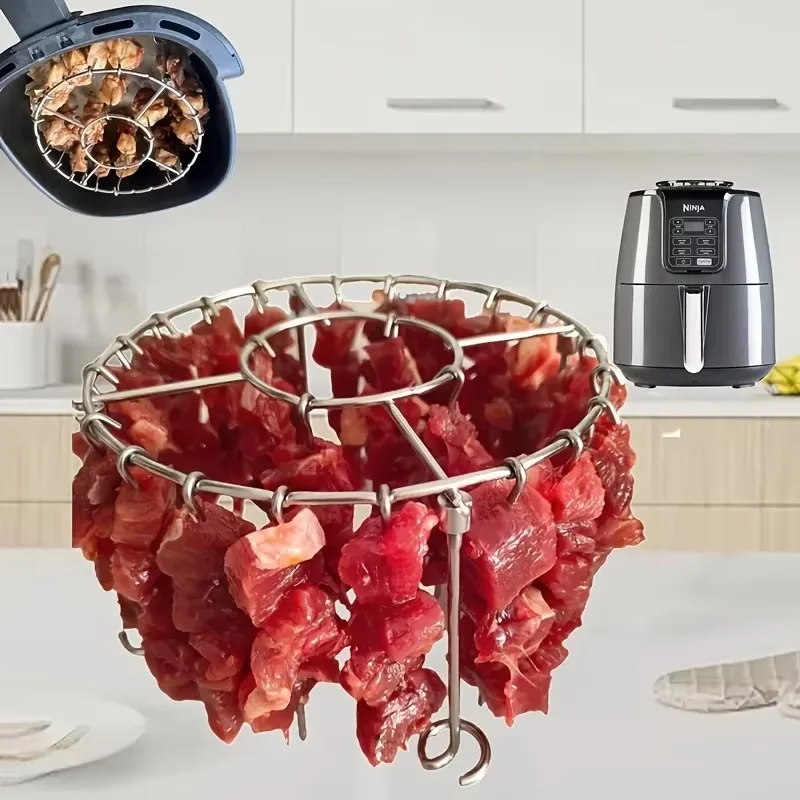 23 Skewers Stainless Steel Vertical Grill Rack Skewer Holder Air Fryer Accessory Suitable for 3.2QT-5.5QT Air Fryers Kitchen