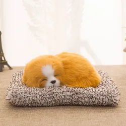 Charming Plush Puppy Ornament for Home and Car Decoration (Golden Dog)