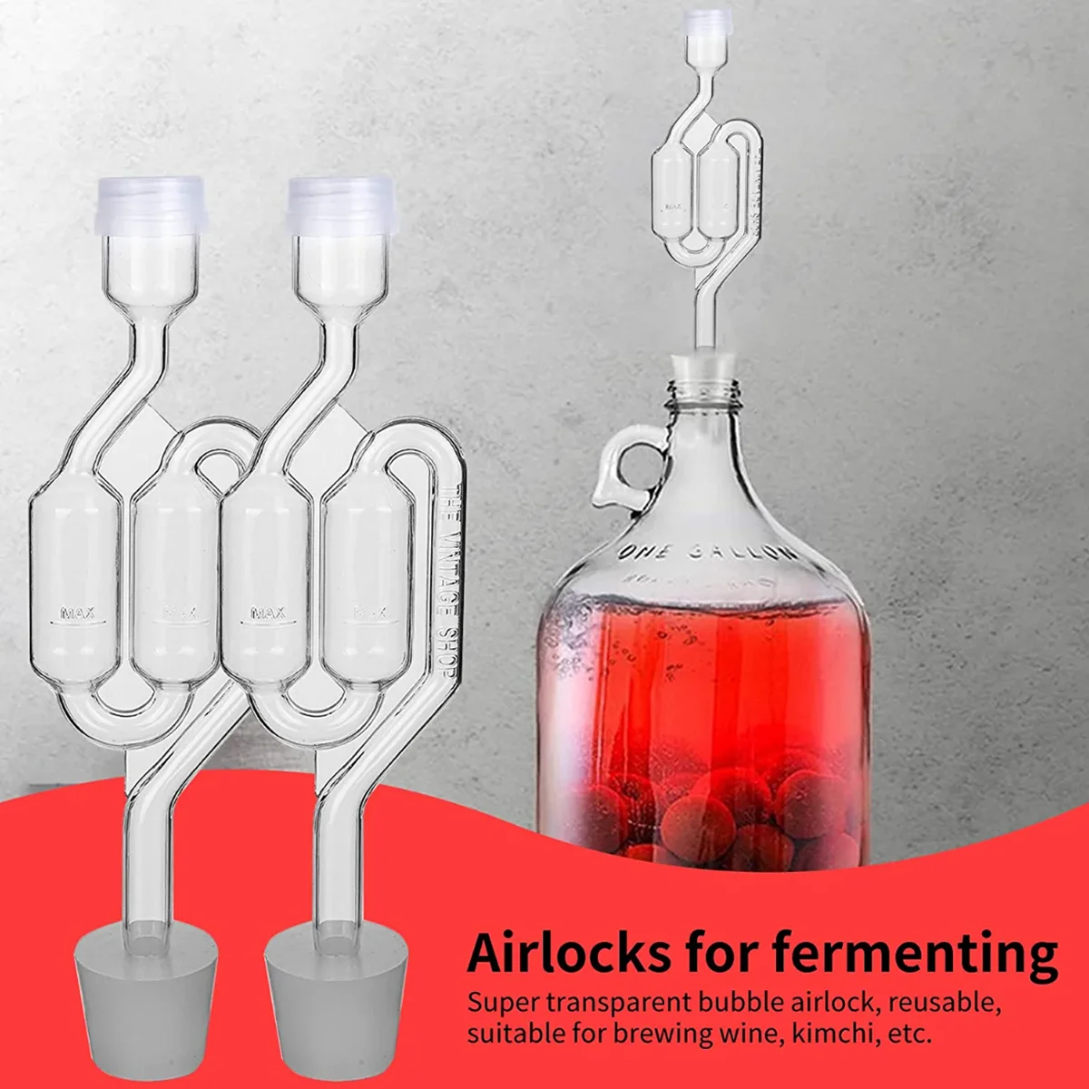 HomeBrewFermentationAirlockwithSiliconeStoppersPlugAirlockSeal