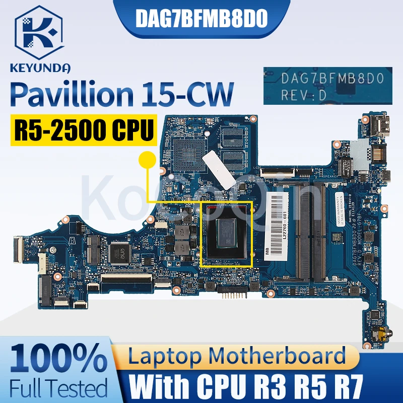 Placa-mãe para hp Pavilhão 15-cw 15z-cw Dag7bfmb8d0 L22761601 L22762-601 r3 r5 r6 Testado