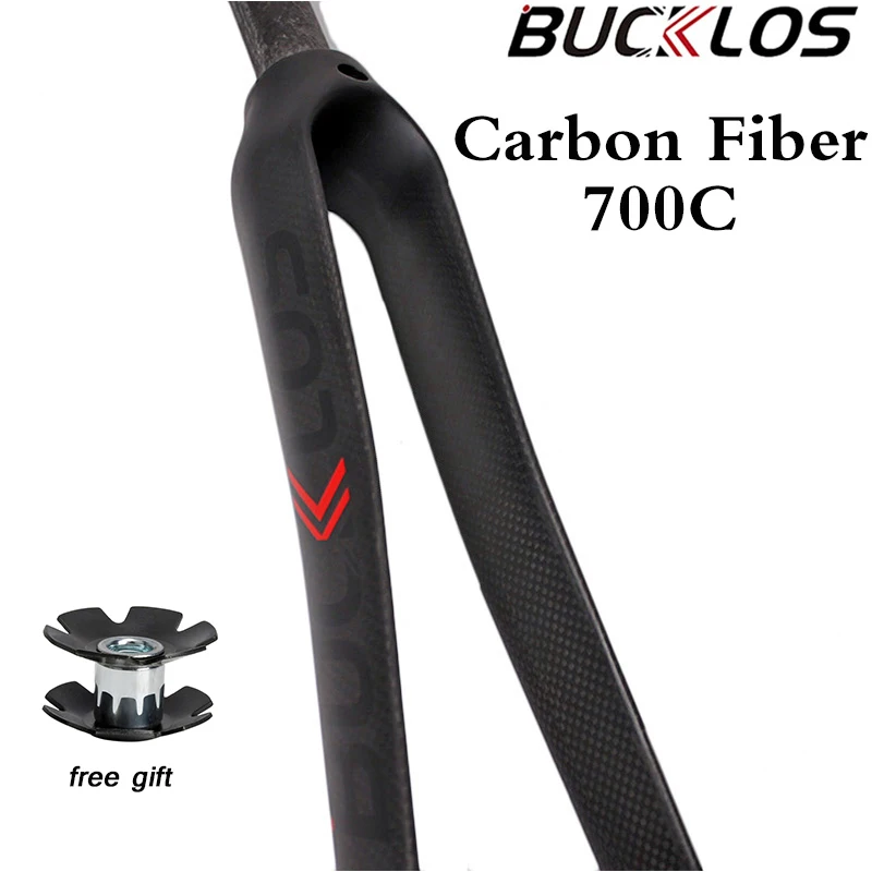 

BUCKLOS 700C Road Bicycle Fork 3K Full Carbon Fiber Bike Forks Lightweight Cycling Road Forks 100mm Spacing for Quick Release