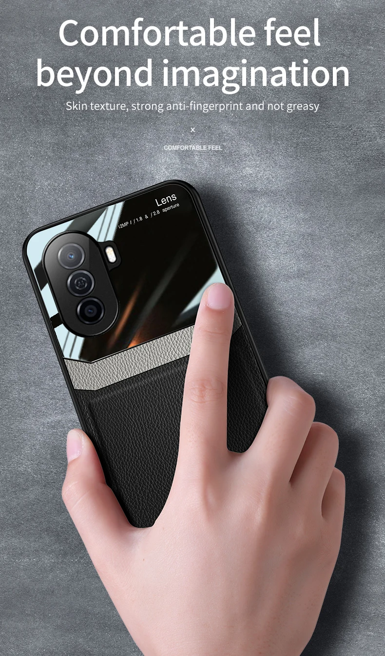 Custodia antiurto alla moda KEYSION per Huawei Nova Y70 Y60 Custodia posteriore in silicone con specchio in pelle per Huawei Nova Y_voghion.com