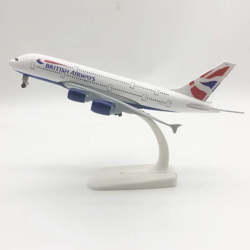 20cm Alloy Metal UK Air British Airways AIRBUS 380 A380 Airlines Airplane Model Diecast Air Plane Model Aircraft w Landing Gears