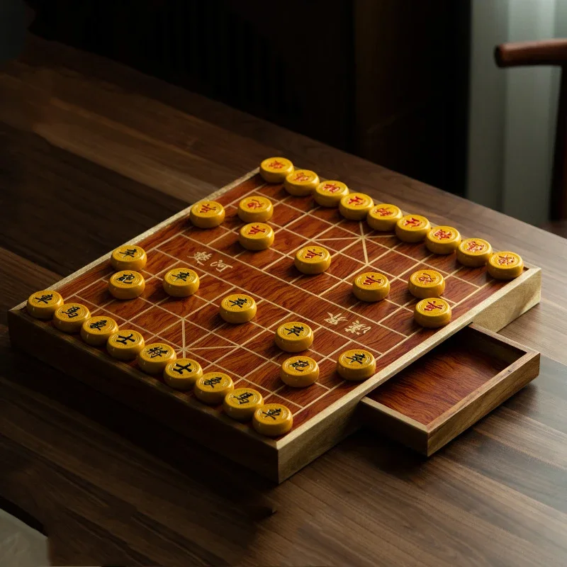 여행용 나무 고급 체스 게임 피규어, 가족 품질 보드 게임, 어린이 소셜 체스 세트 