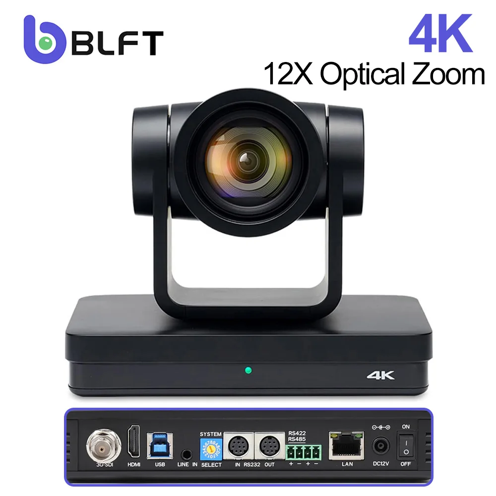 4K Live Streaming PTZ Broadcast Camera 12x Zoom Conference Camera  with SDI HDMI USB3.0 IP Output For Church School Obs Vmix