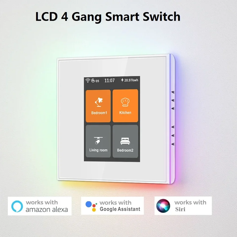 kit対応 lanbon L8 照明スイッチ 3ギャング LANBON LCD Smart Light Switch & Alarm System for Home