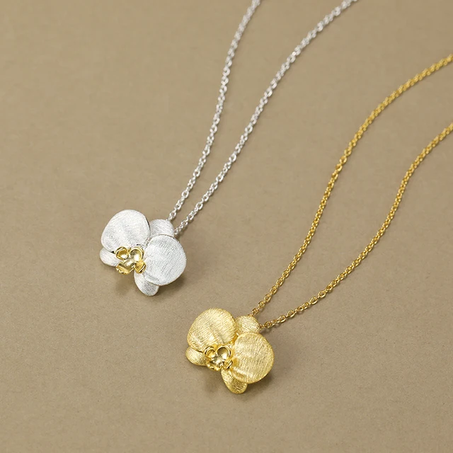 Phalaenopsis Orchid Handmade Silver Necklace - Image 3