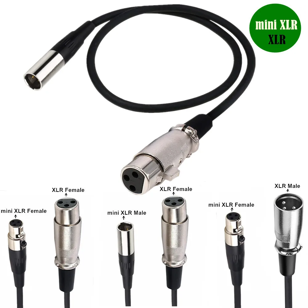 Mini Xlr 3 Pin Femmina A 3 Pin Cavo Video Femmina Per Blackmagic Pocket Cinema 4K Camera Audio Line Cavo 0.5M/1.5M