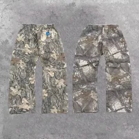 American style Harajuku camouflage floor pants Fashionable camouflage print pattern Gothic hip hop oversized Y2K retro men pants 1