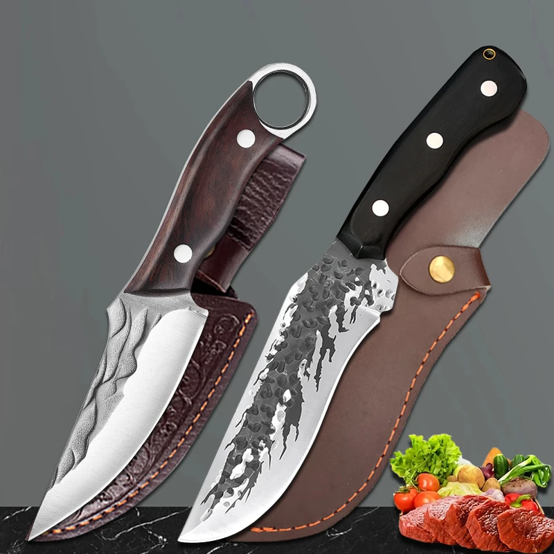 

Kitchen Utility Knives Butcher Knife Sharp Bonig Knife Forged Steel Professional Meat Cleaver for Household Barbecue Knife