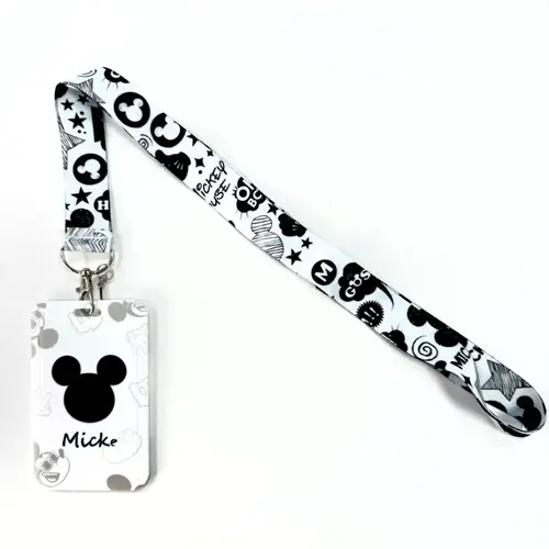 Disney's Credential Holder Mickey Mouse Lanyard Bear Phone Rope ID Card Badge Holder Princess Neck Strap Cartoon Keychain Gift - Image 4