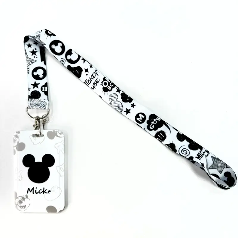 Disney's Credential Holder Mickey Mouse Lanyard Bear Phone Rope ID Card Badge Holder Princess Neck Strap Cartoon Keychain Gift - Image 4
