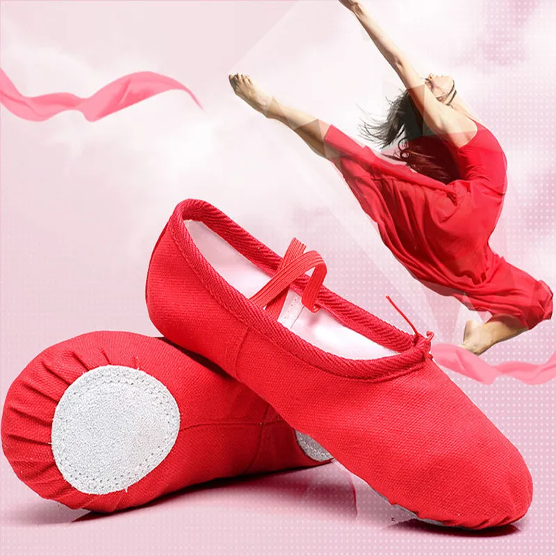 

Ballet Dance Shoes Canvas Flat Yoga Teacher Gymnastic Kids Ballet for Girls Women Indoor Exercising Shoes