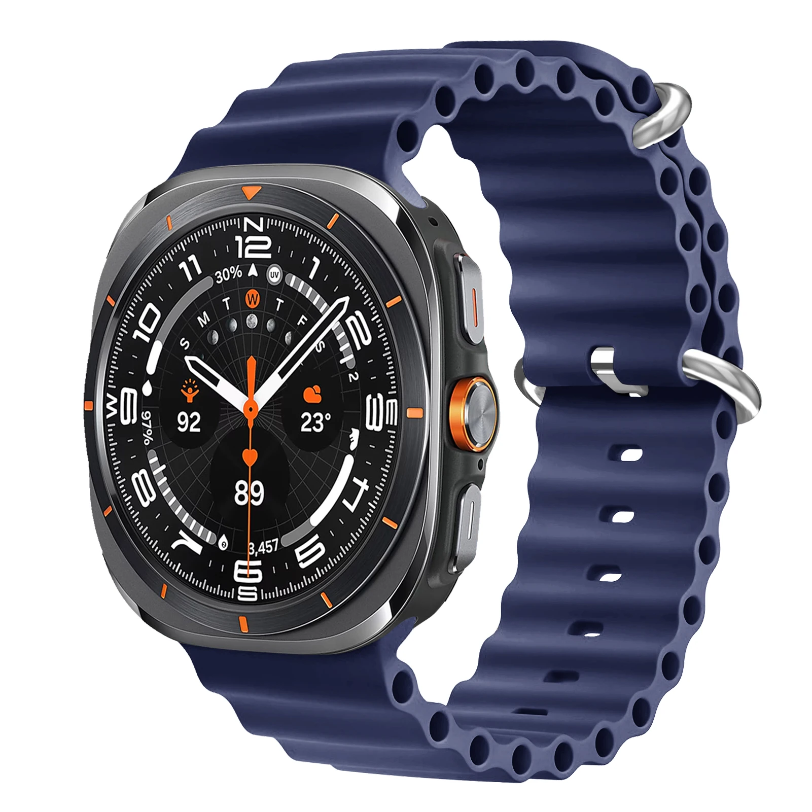 Ocean Band Sport Silicone Bracelet Strap, 47mm,