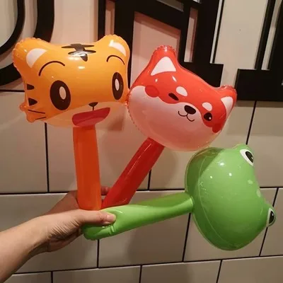 Inflatable Hammer Cartoon Children with Bell Frog Balloon Small Gift Kindergarten Small Hammer Inflatable Toy
