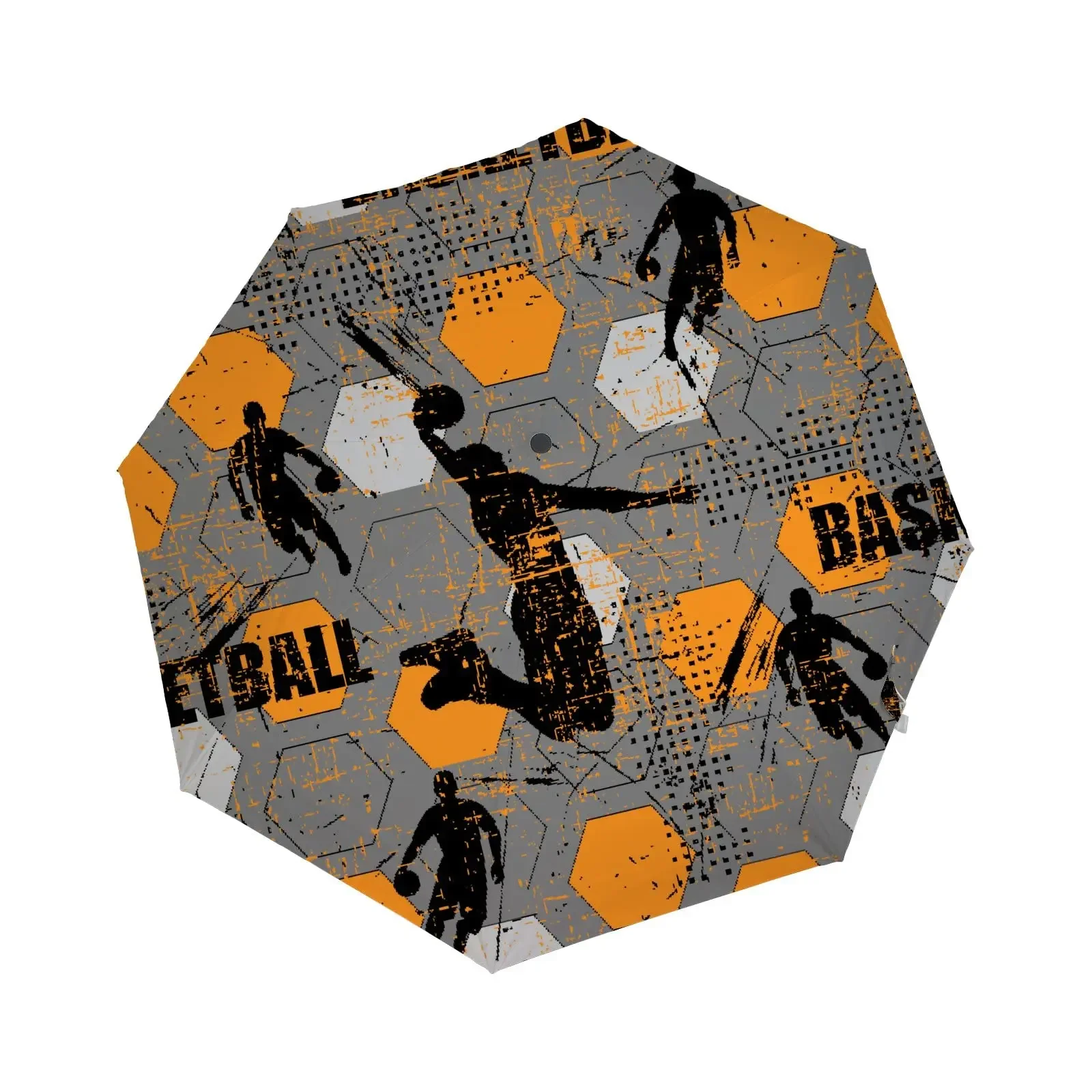 

*Basketball Sport Windproof Travel Umbrellas Ball Game Folding Rain Sun Umbrella Compact Lightweight for Teens Adults Men Boys