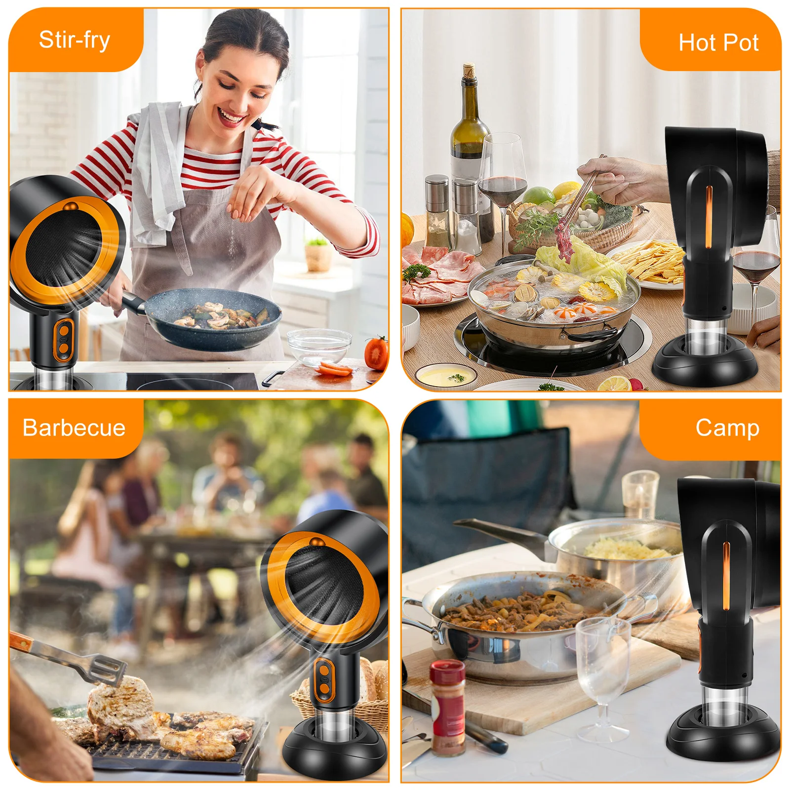 Portable Range Hood For Cooking Table Range Hood Vent Kitchen Hoods 2 Speed Exhaust Fan Retractable Negative Ion Air Purifier