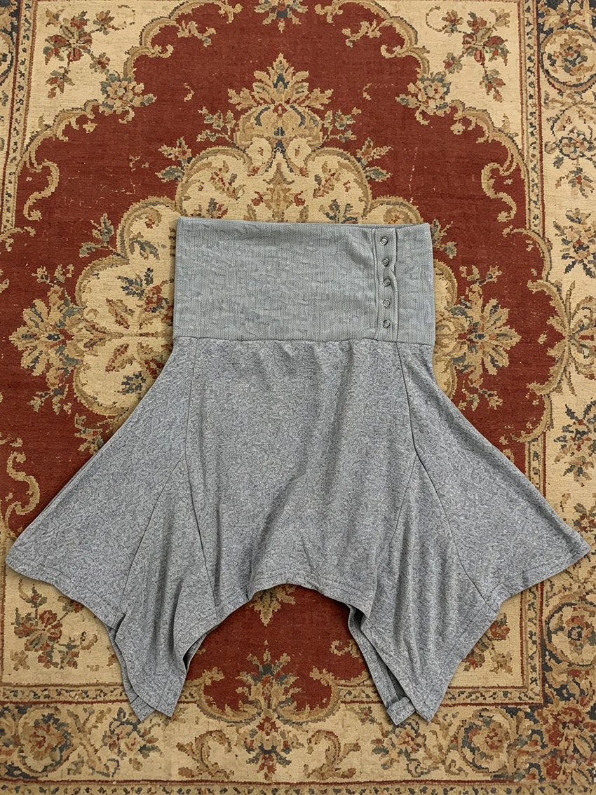 Hot Ladies Punk Irregular Short Skirt Y2K Fold Waist Rivet Buttons Decor Slim High Waist Asymmetric Casual Daily Streetwear Skir - Image 2