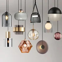 Modern Loft Glass Lustre Pendant Light LED Nordic Hanging Industrial Decor Lights Fixtures E27/E26 for Kitchen Restaurant Lamp 1
