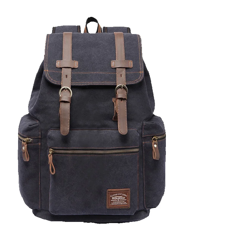 LazyZoom Canvas Herren Damen, Outdoor-Reisen Mittelschüler, Großer Rucksack Für Wandern Und Freizeit, Trendy Doppelter Schulter_voghion.com