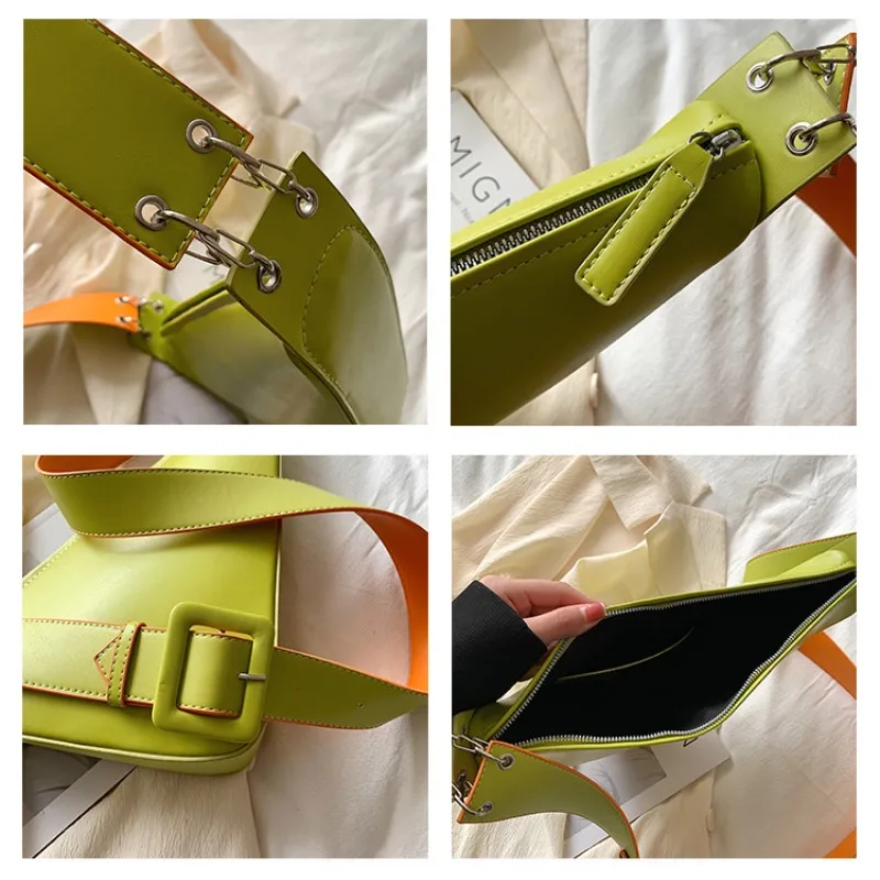 Solid Color Triangle PU Leather Shoulder Bag for Women 2023 Adjustable Shoulder Straps Female Crossbody Bag Designer Luxury Bag