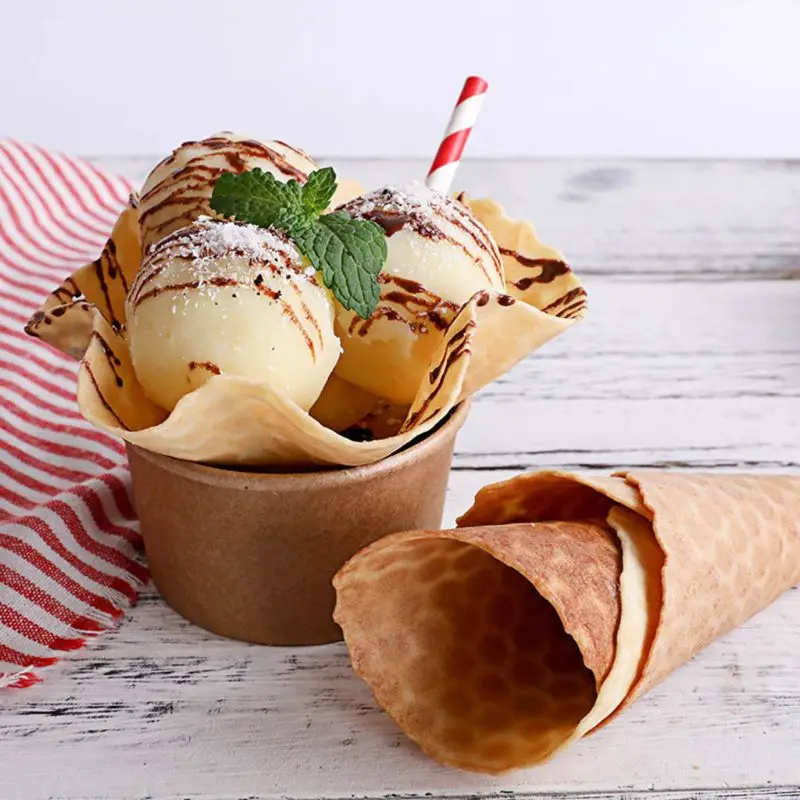 Egg Roll Ice Cream Cone Mold DIY Cooking Omelet Maker Waffle Roller Baking Tool