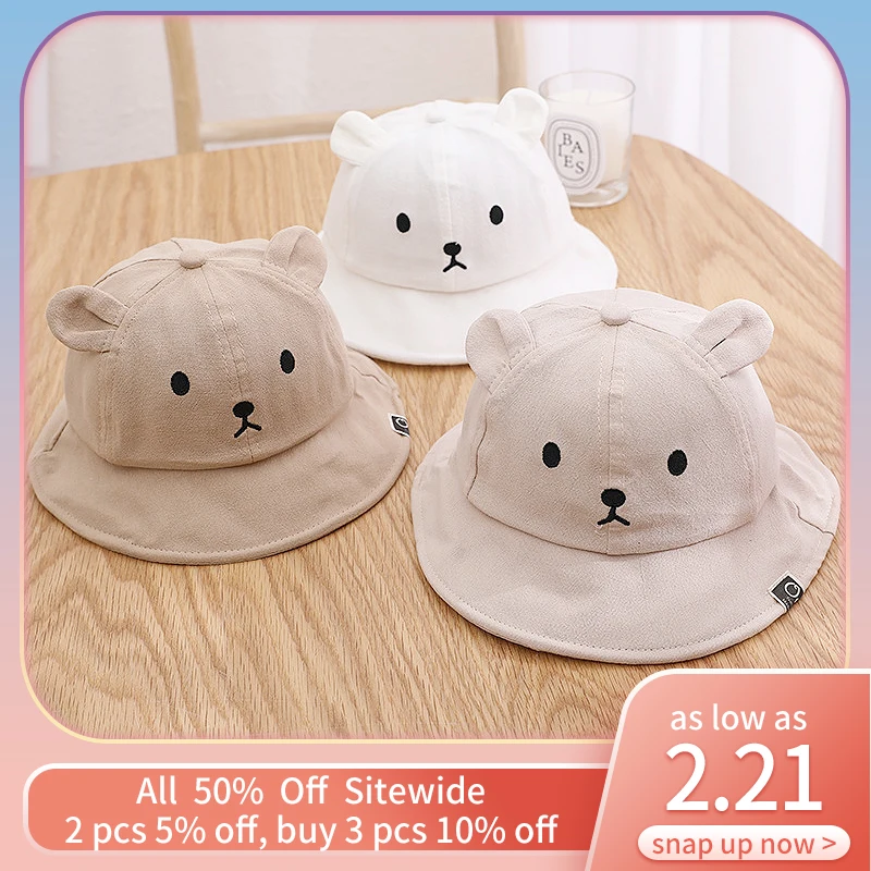 Babyhug Baseball Cap with Bear Embroidery & Ear Applique Beige - Diameter 17 cm
