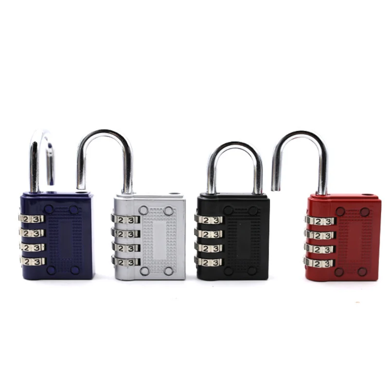 

Hot sale 4 dials combination lock big size zinc alloy code padlock door locks for cabinet door Luggage gym swimming pool drawer