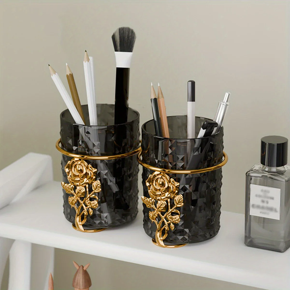 1pc-Wall Mounted Toothbrush Holder, mouthwash cup, No Drilling Required, Bathroom Organizer, Non-Electric, .Decorations