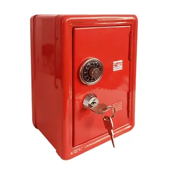Rectangular Metal Mini Safe Password with Key Piggy Bank Safe Shape Child Piggy Bank 1