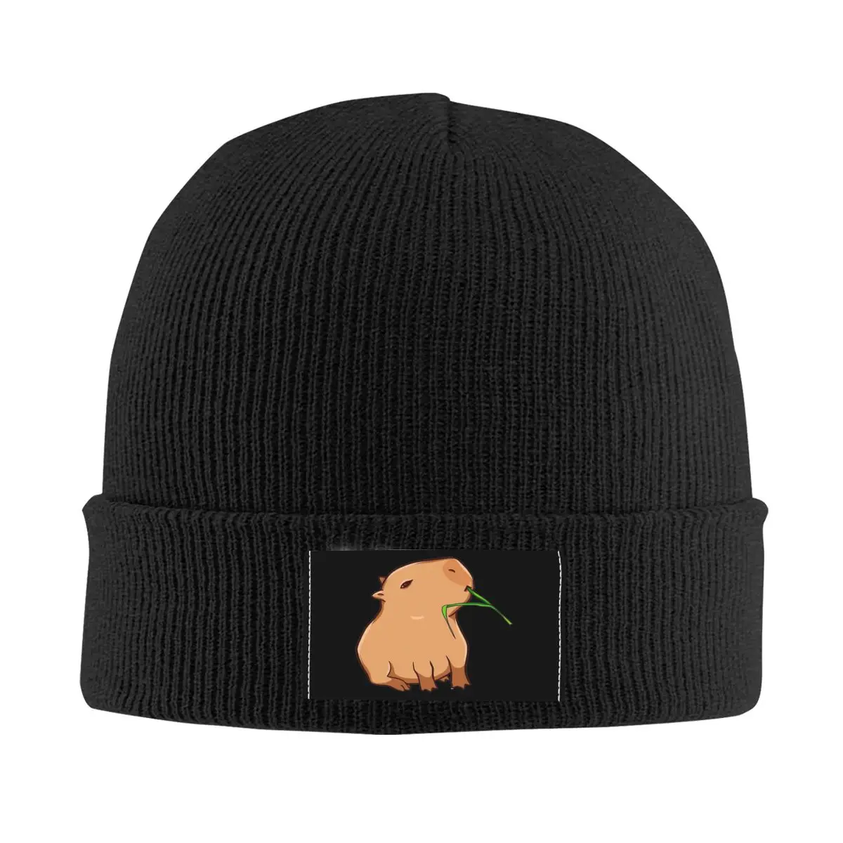 

Capybara With A Leaf Eat Your Greens Slouchy Beanie For Men Women Funny Capybara Warm Winter Bonnet Hats