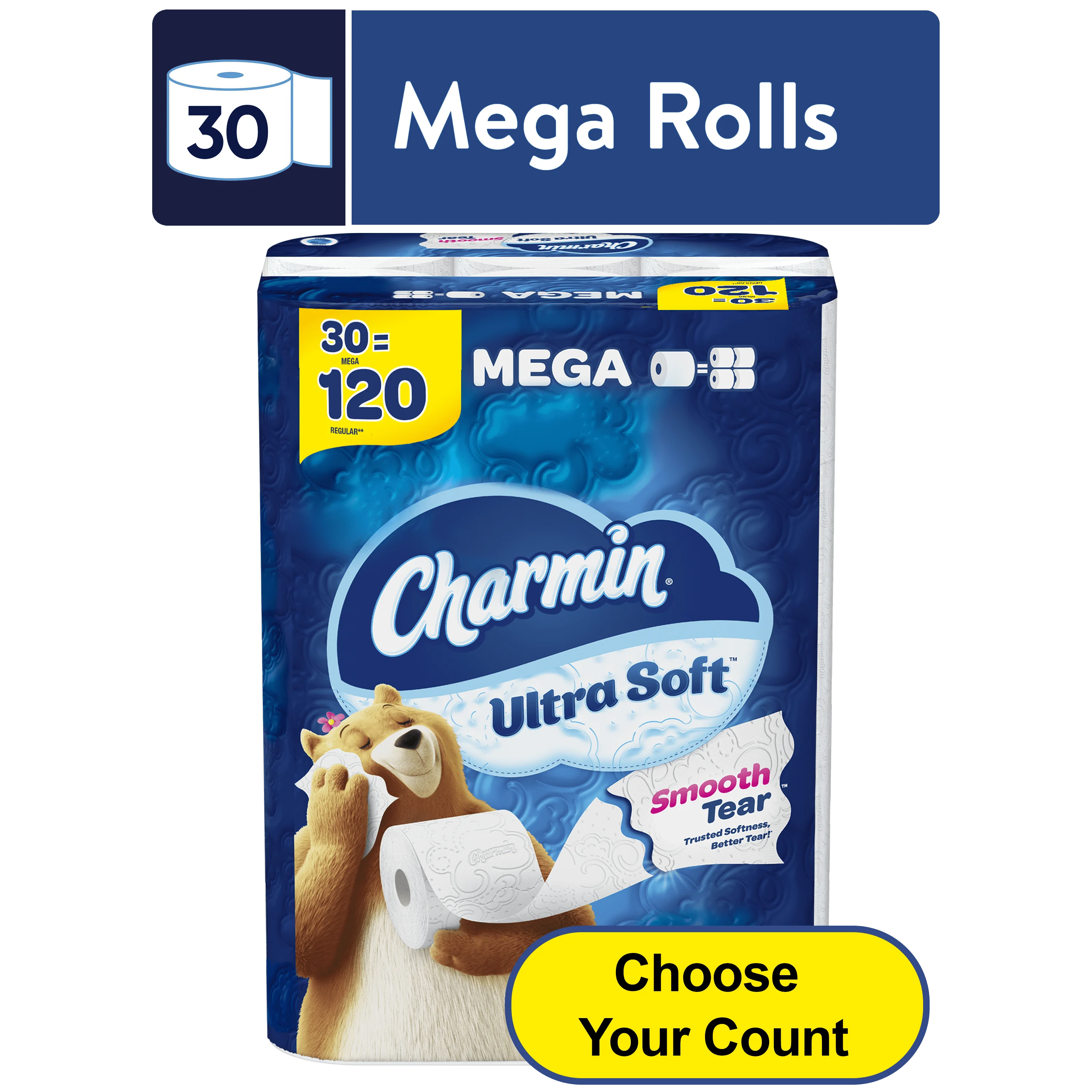 

Ультрамягкая туалетная бумага Charmin, 30 мега рулонов, 224 листов в рулоне