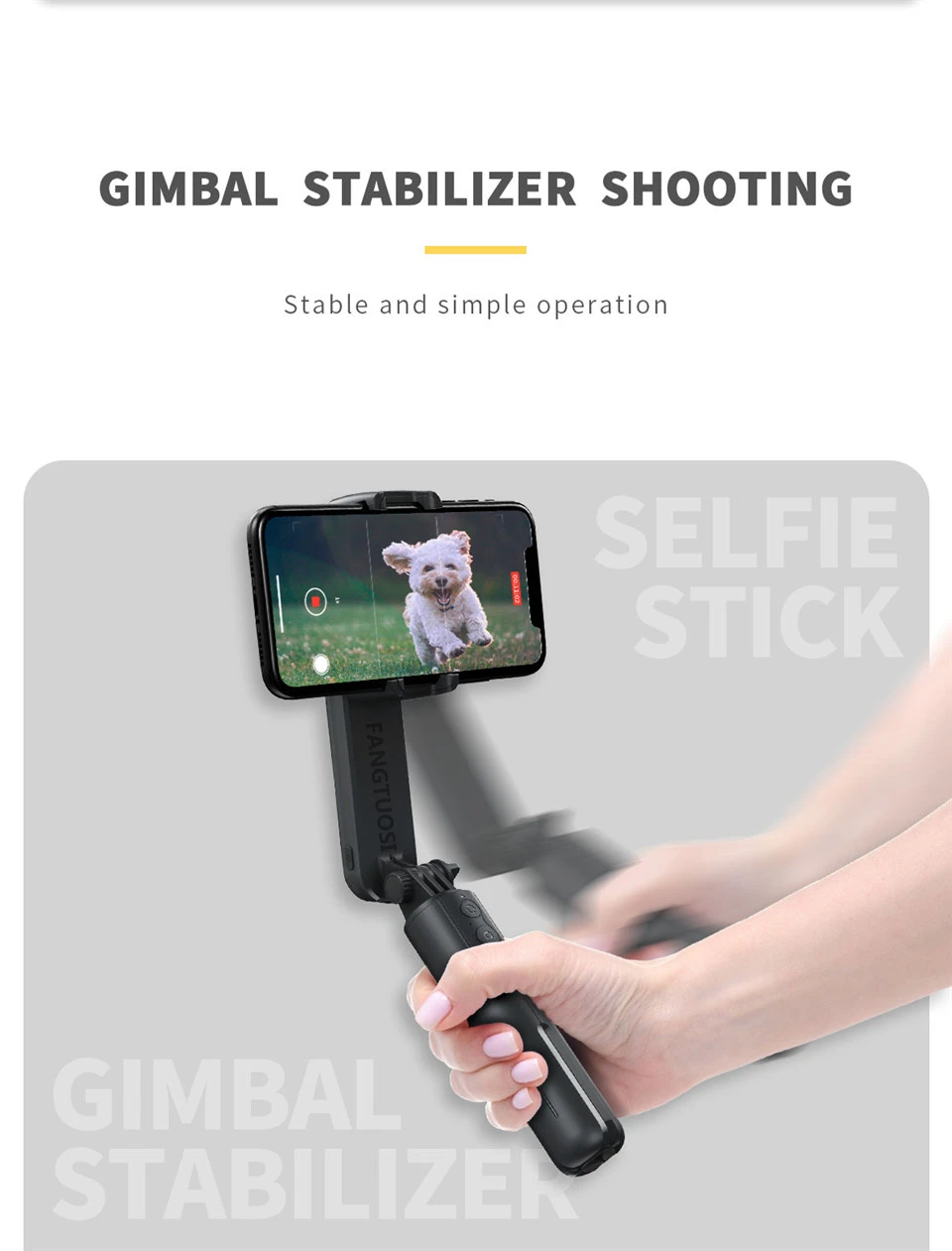 Selfie Stick Tripod 3 en 1 L08, stabilisation Gimbal, trépied avec