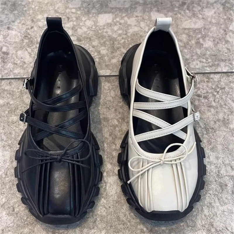 

Женские Плиссированные туфли на низком каблуке, повседневная обувь с круглым носком, с бантом-бабочкой, с пряжкой, с прострочкой