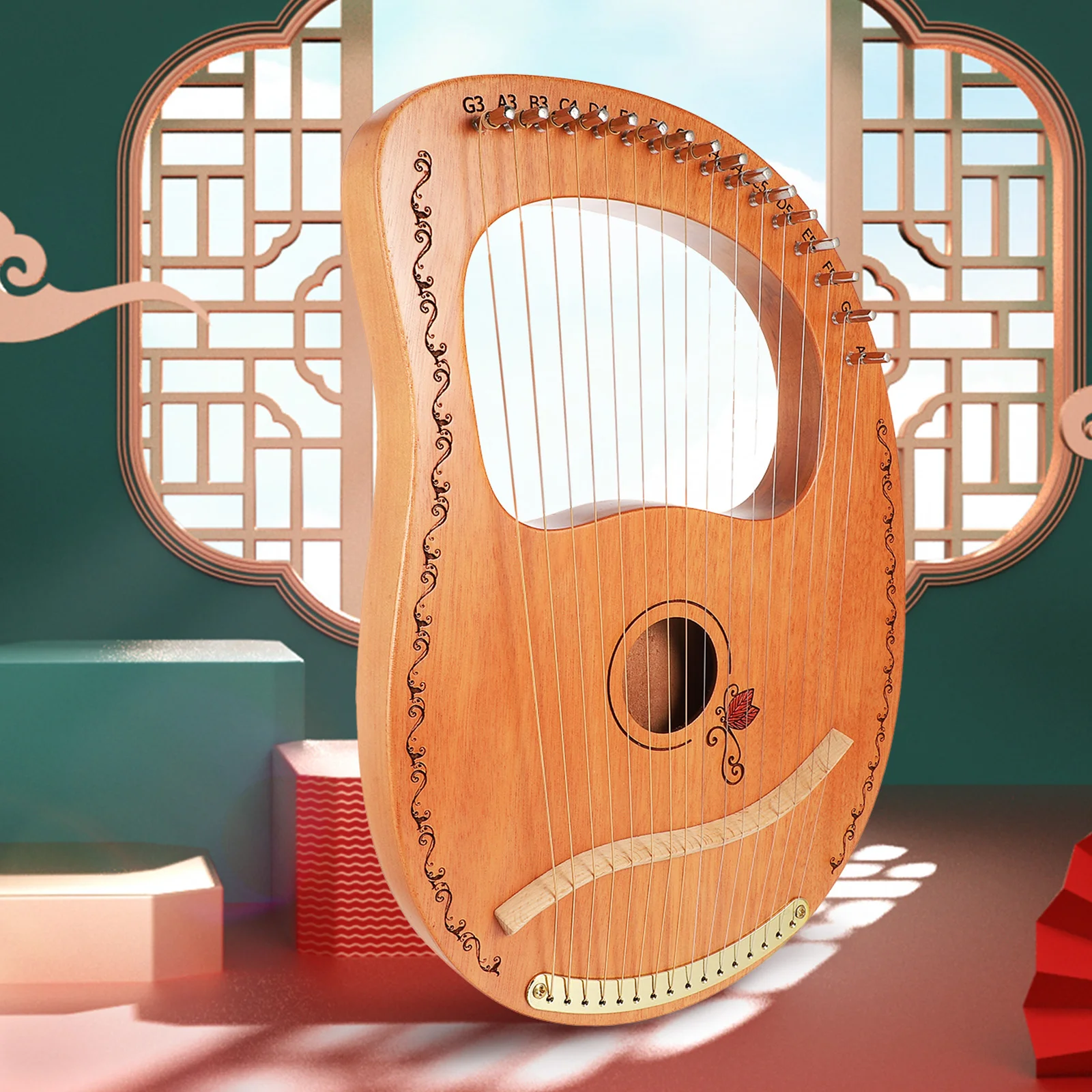 16 lira strunowa prezent praktyczna harfa delikatny Instrument muzyczny z drewna przenośne dziecko drewniane