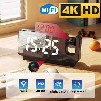 Improved 4K HD clock camera, supporting motion detection alarm, WIFI connection, APP remote viewing, home security 1