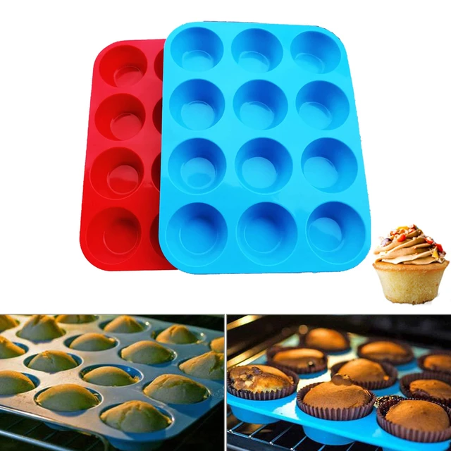 Mini Muffin 24 Holes Silicone Round Mold DIY Cupcake Cookies Fondant Baking  Pan Non-Stick Pudding Steamed Cake Mold Baking Tool